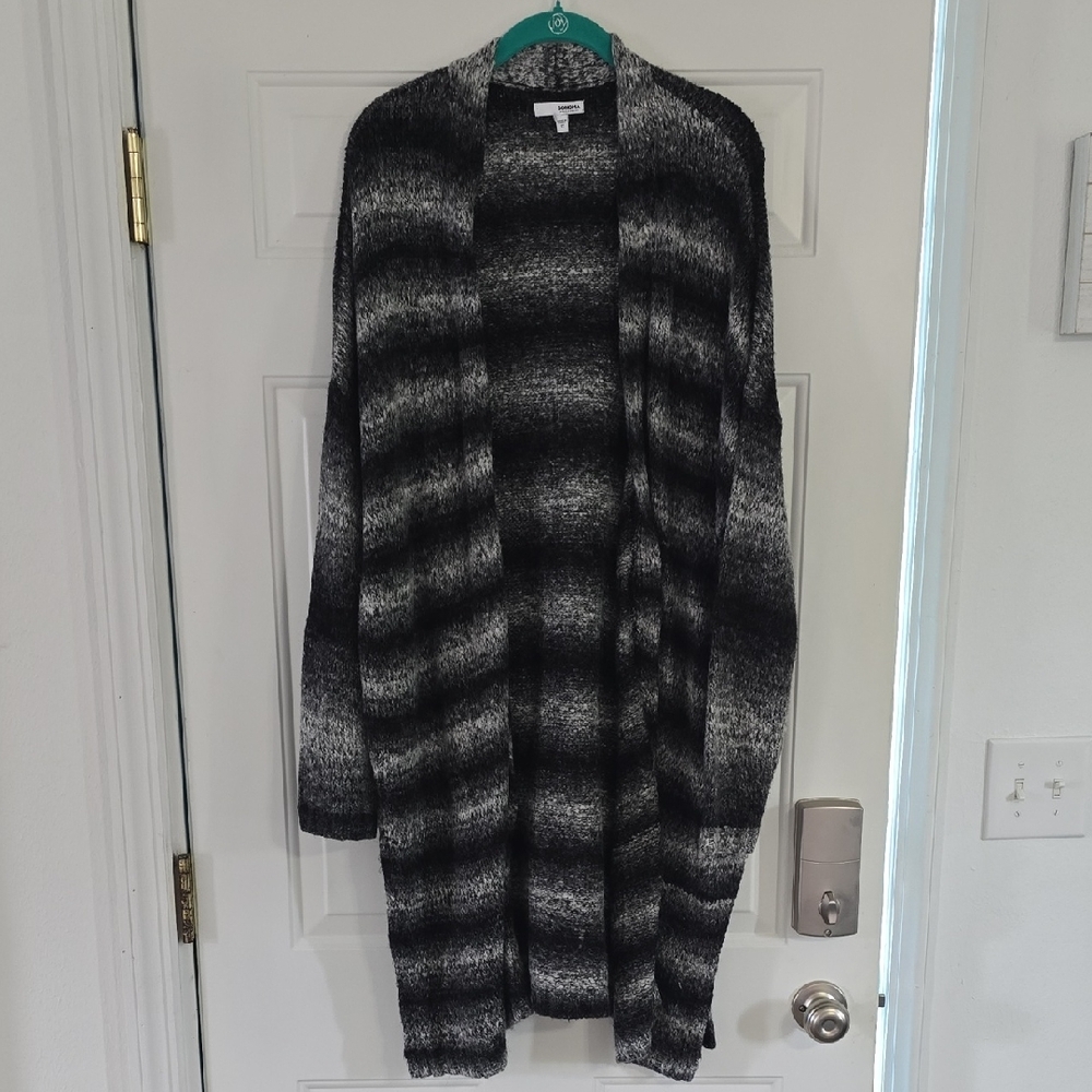 Sonoma Black and Gray Striped Cardigan